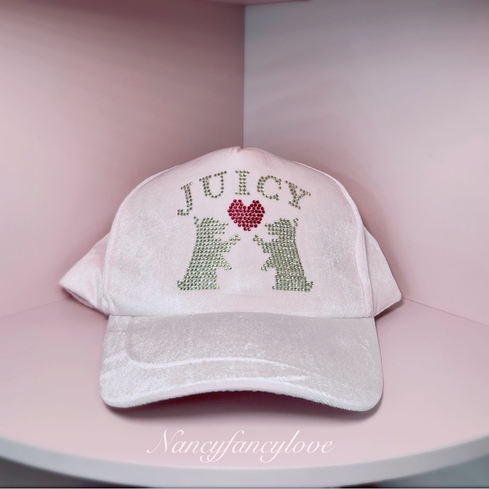 Juicy Couture Pink Velour Scottie Cap
